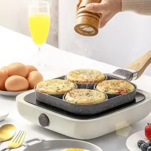 2024 High Quality Rectangle Die Cast Frying Pan That Can Fry 4 Eggs At The Same Time