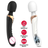 AOLAN Doppelkopf AV-Stab Großer Leistungsstarker Vibrator mit Doppelmotor Silikon-Stab G-Punkt-Massagegerät 10-fach Vibrator für Paare Stimulator