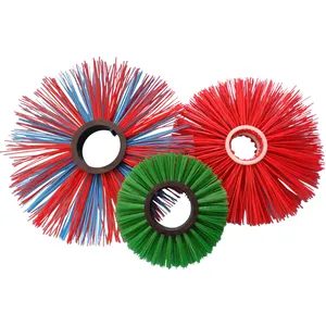 Customized Industrial Tufted Plastic Bristles Wafer Brush Snow Road Street Sweeper Machine Parts