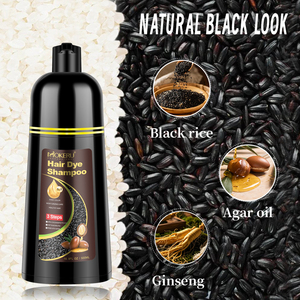MOKERU Shampooing Colorant 3-en-1 au Riz Noir, Teinture Naturelle Semi-Permanente, Sans Ammoniaque, Couverture Rapide des Cheveux Gris, 500ml - Product Image 3