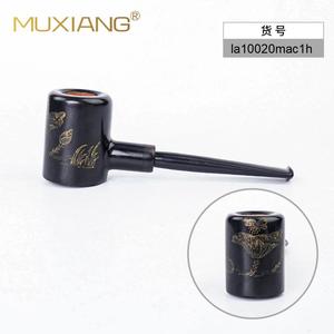 Briar Wood Smoking Pipe Bent Type Black Glossy Finish Long Handle Tobacco Pipe For Reading And Gift - Product Image 4