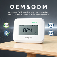Detector de Dióxido de Carbono Aeropulse A200-CO2 Recargable con Autocalibración, MQTT, Modbus, RS485, Alarma Sonora e Indicador Luminoso