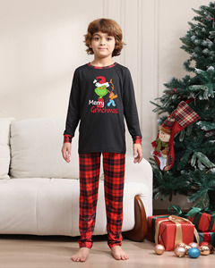 Pijamas Familiares Navideños de Verano 2025, Conjuntos a Juego para Padres e Hijos, Manga Larga, Algodón Orgánico Suave y Transpirable, Estampado Navideño de Dibujos Animados - Product Image 5