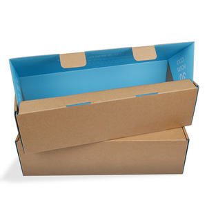 Kraft Brown Wellpappe Versand verpackung Box mit blauer Farbe innen und weißer Folie Stempel geprägt und matt laminiert - Product Image 5