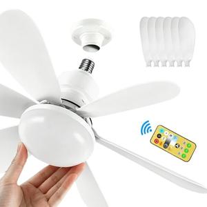 0728 Ventiladores de Techo Elegantes Más Vendidos con Luz LED, Estructura de Aspas de ABS+PP, Portalámparas E27, Ventilador Retráctil - Product Image 3