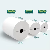 Papier thermique monocouche personnalisé 80x80mm pour caisse enregistreuse, haute qualité, marque DTF, modèle 9854, haute douceur, utilisation logistique, coloré