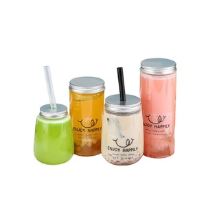 Bouteilles en plastique transparentes pour jus <span class=keywords><strong>de</strong></span> fruits et boissons en PET en forme <span class=keywords><strong>de</strong></span> U <span class=keywords><strong>de</strong></span> 350 ml, 500 ml, 650 ml avec bouchons en aluminium - Product Image 1