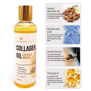 Bas quantité minimale de commande Collagène biologique personnalisé nourrissant pour la peau teint éclaircissant <span class=keywords><strong>visage</strong></span> et corps huile d'amande douce pour un teint éclatant - Product Image 4