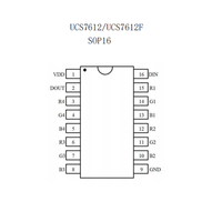 Controlador LED UCS7612F SOP16 Original de 12 Canales con Función de Escala de Grises de 65536 Niveles, Circuito Dedicado
