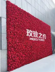 Customization Wholesale Discount Wedding Decoration artificial Rose Flower Wall