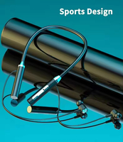 Écouteurs sportifs sans fil à tour de cou magnétique avec basses, puce JL BT 5.2, indicateur LED, étanchéité IPX4, stéréo et micro