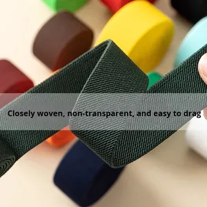 Banda elástica de sarga doble <span class=keywords><strong>Beige</strong></span>, pretina de goma gruesa plana de alta elasticidad, cuerda ancha, tela de encaje, accesorios de ropa para - Product Image 4