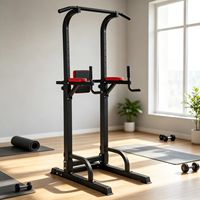 Torre de Ejercicios Multifuncional Portátil de Acero con Altura Ajustable para Entrenamiento de Fuerza en Casa: Dominadas, Flexiones, Elevación de Piernas