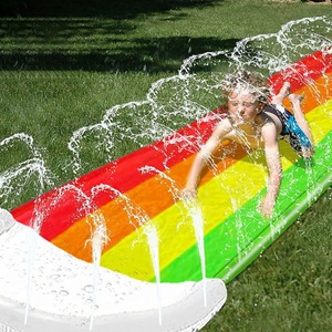 14Ft Lawn Water <b>Slide</b> Rainbow with Spraying and Inflatable Crash Pad for Children Play Center <b>Pool</b> Games Outdoor <b>Pool</b> Party Gift - Product Image 3
