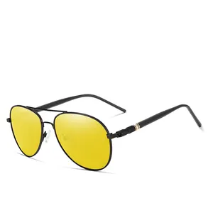 Kingseven óculos de condução polarizado, óculos masculino polarizado com visão noturna, lentes amarelas 709