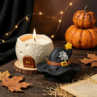 Moule en silicone DIY pour chapeau de sorcière d'Halloween, maison, résine, plâtre, ciment, bougie, récipient, moule de moulage
