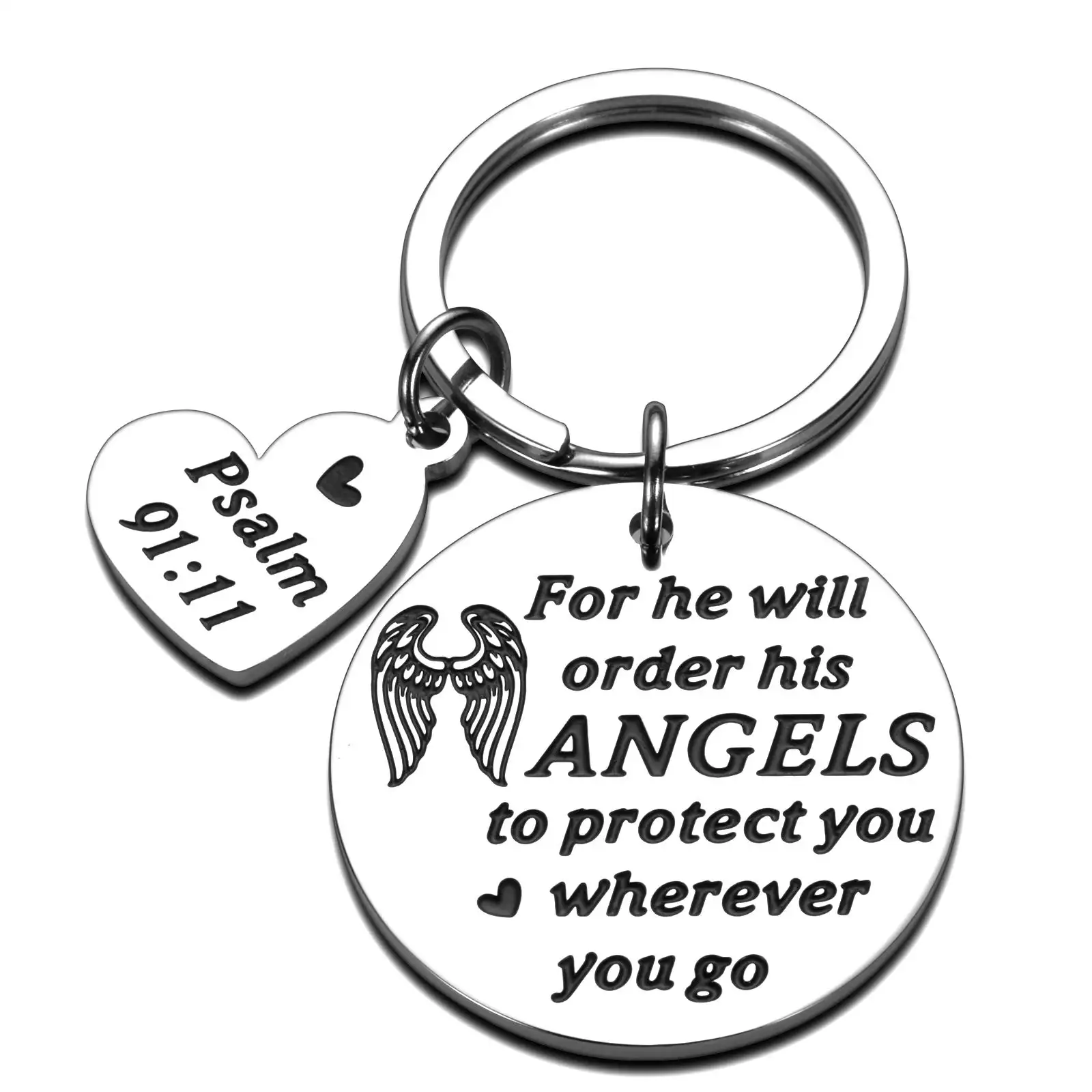 Custom pattern Gift Courageous Joshua Scripture customised Key ring Encouragement pendant jewelry Bible verse Keychain