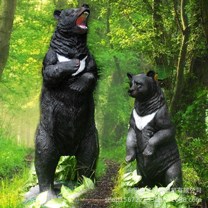 Fiberglass Simulated Black Bear Sculpture Outdoor Garden Decoration <b>Large</b> Landscape <b>Ornament</b> Floor Mount Animal Figure - Product Image 2