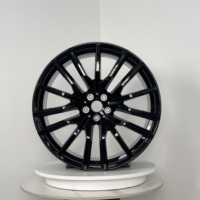 Jante en alliage d'aluminium moulé 22x9 5x112 Hyper Black Deep Dish Sport entièrement peinte 25mm ET pour Audi, SUV et berline