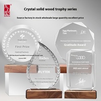 Médaille en bois massif personnalisable Plaque octogonale Commémoration de la retraite des employés exceptionnels Trophée en cristal de la réunion annuelle