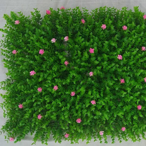 Mur <span class=keywords><strong>synthétique</strong></span> d'herbe verte en soie, toile de fond décorative murale, fausses fleurs, pour un mariage, en plastique - Product Image 1