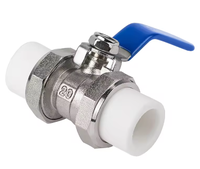 Robinet à boisseau sphérique PPR pour eau, gaz et huile, à poignée à levier, à passage plein, type union, à commande par interrupteur