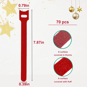 70 Pcs Màu Đỏ Giáng Sinh Vòng Hoa Quan Sát Kỳ Nghỉ Nhà Máy Dây Đeo Cáp Có Thể Điều Chỉnh Trang Trí Nylon Tái Sử Dụng Móc Và Vòng Lặp Thiết Kế - Product Image 3