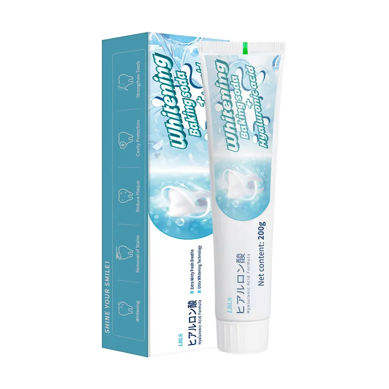 Factory custom baking soda whitening toothpaste double mint fresh breath whitening teeth wholesale toothpaste