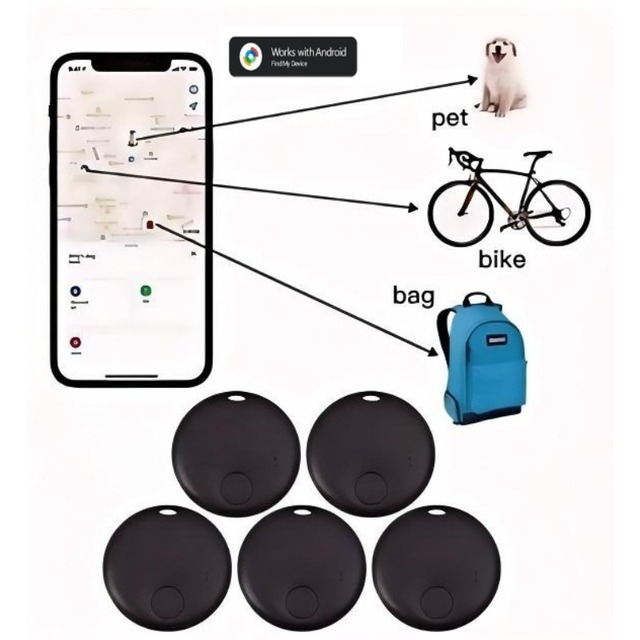 Google Certified Android Tag Tracker Smart GPS LBS Locator Plastic Case Compatible All Android Devices Google Find My Device App