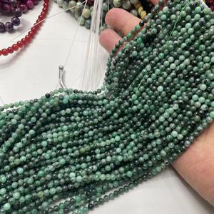 Lớp Một Nguyên Liệu Tự Nhiên Màu Xanh Lá Cây Zambia Ngọc Lục Bảo Đá Quý Bead 4Mm 6Mm Đá Ban Đầu Vòng Hạt Cho Đính Cườm Vòng Đeo Tay Vòng Cổ - Product Image 2
