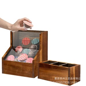 Boîte de rangement en bois pour dosettes de café, double couche, grande capacité, organisateur de bureau pour capsules Nespresso, sachets de thé, dosettes de café - Product Image 1