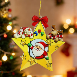 Nouveauté : Ornement de Noël en forme d'étoile festive, design éclatant, décoration en résine pour la maison et les fêtes de Noël - Product Image 1