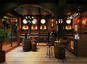 Servicio de Diseño Interior de Bodega Moderna a Medida, Mobiliario Multifuncional de Madera para Tienda de Licores y Soporte para Botellas - Product Image 1