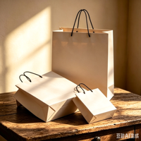 Sacs en papier personnalisés, élégants et réutilisables, sacs cadeaux et sacs pour vêtements de luxe en beige pour Noël