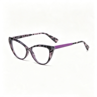Lunettes anti-lumière bleue rétro œil de chat SM22032 - Monture légère en PC avec verres en résine transparente pour hommes et femmes (7 couleurs)