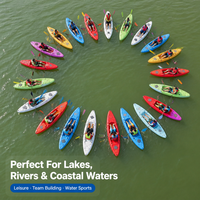 Kayak Rotomoulé 2 Places 368cm en LLDPE pour la Pêche, Canoë, Bateau à Pagaies pour Lac, Rivière, Mer