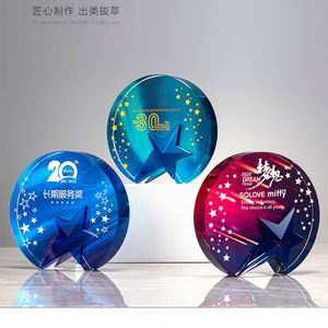 Fabricant de trophées Football Football Trophée personnalisé Sports Awards Plaque vierge Trophée en verre Coupe Cristal - Product Image 3