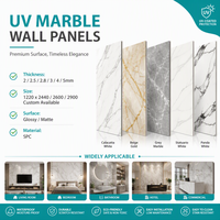 Panneau mural géométrique moderne en PVC brillant, imperméable, épaisseur 3 mm, feuille de marbre UV