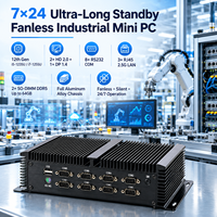 PC Mini Industri Bertenaga I5 1235U I7 1255U Dual DDR5 3x RJ45 2.5G LAN 8x RS232 COM GPIO 4G 7X24 Komputer Siaga Ultra-Lama