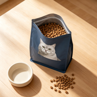 Sac refermable à glissière en plastique recyclé pour friandises pour chiens, emballage alimentaire pour animaux de compagnie avec fermeture à glissière