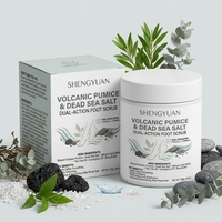 Gommage pour les pieds au sel de la Mer Morte fermenté avec logo personnalisé, pierre ponce volcanique, lotion corporelle exfoliante adoucissante pour peaux rugueuses, fabrication ODM