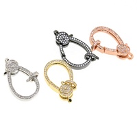 Haute qualité plaqué or CZ Micro pavé soleil lune ovale fermoir homard pour bijoux à bricoler soi-même