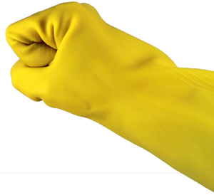 Жаропрочные желтые перчатки для уборки дома, мытья посуды и работы, водонепроницаемые защитные перчатки общего назначения - Product Image 1