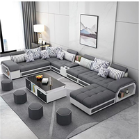 Ensemble de canapés modulaires contemporains avec rembourrage en éponge, détachable et lavable, canapé sectionnel multifonctionnel pour appartement
