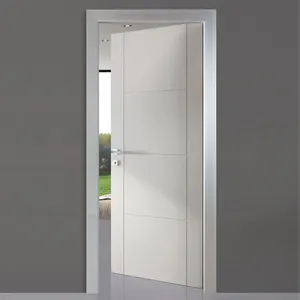 Otomatik katı ahşap salıncak kapı Mdf çekirdek, Modern beyaz iç kapılar