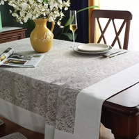 Nappe carrée tissée personnalisable de style pastoral vintage, en coton et lin, pour la maison, la salle à manger, le restaurant, à motifs floraux