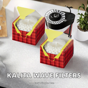 Filtres à café coniques jetables <span class=keywords><strong>Kalita</strong></span> Wave KWF-185 (50 feuilles) pour cafetière individuelle - Lot de 2 avec grande serviette humide épaisse - Product Image 2