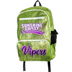Sac à dos tendance en polyester pailleté avec logo brodé sur le devant, nom personnalisé du coach, sacs pour équipes de cheerleading et de danse pour enfants - Product Image 3