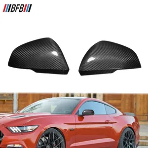 BFB fornitura di fabbrica Auto in fibra di carbonio copertura specchietto laterale adesivo senza luce per Ford Mustang