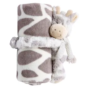 100% polyester adorable animal comfort baby blanket